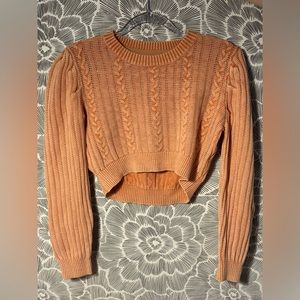 Urban outfitter orange cable knit crop top sweater